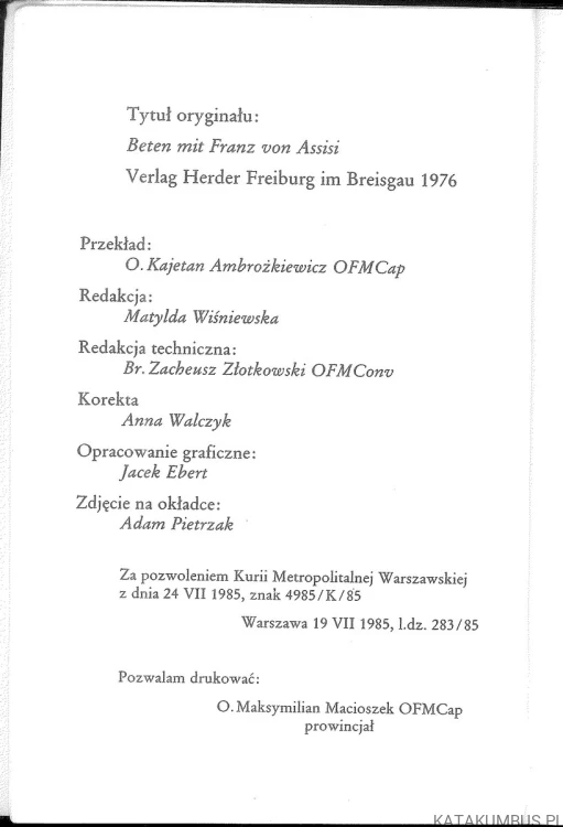 Modlić się ze św. Franciszkiem z Asyżu. EMMANUEL JUNGCLAUSSEN