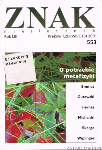 Miesięcznik ZNAK 553 (6/2001). O potrzebie metafizyki. PRACA ZBIOROWA