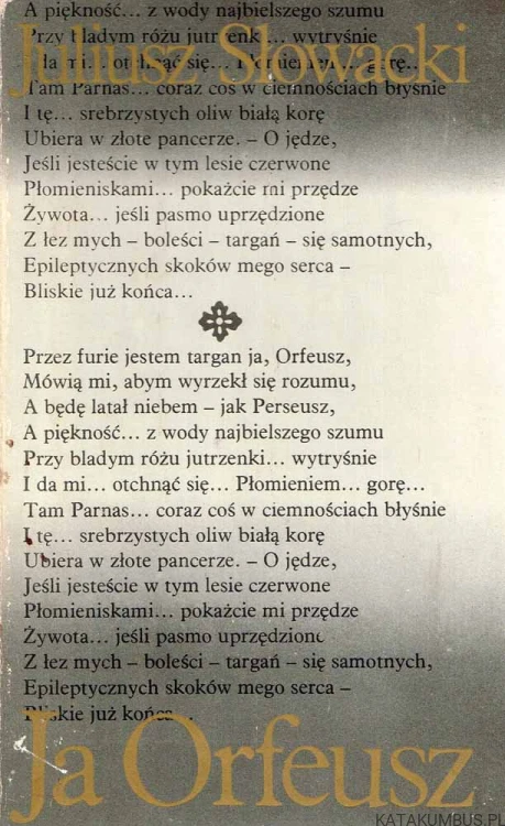 Ja Orfeusz. JULIUSZ SŁOWACKI