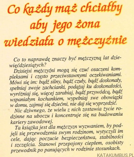 Co każdy mąż chciałby, aby jego żona wiedziała o mężczyźnie. JAMES C. DOBSON