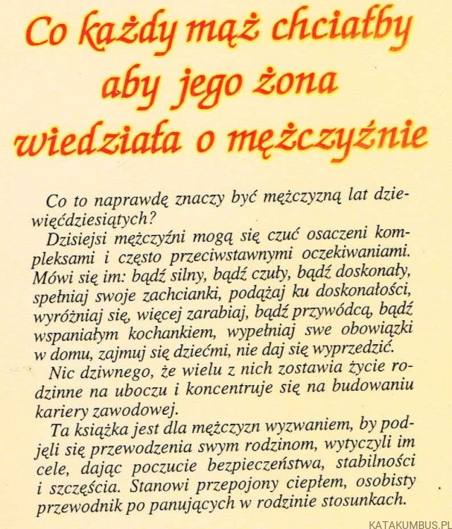 Co każdy mąż chciałby, aby jego żona wiedziała o mężczyźnie. JAMES C. DOBSON