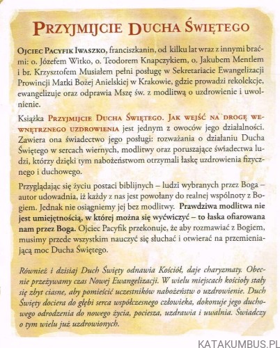 Przyjmijcie Ducha Świętego / O. Pacyfik Iwaszko OFM