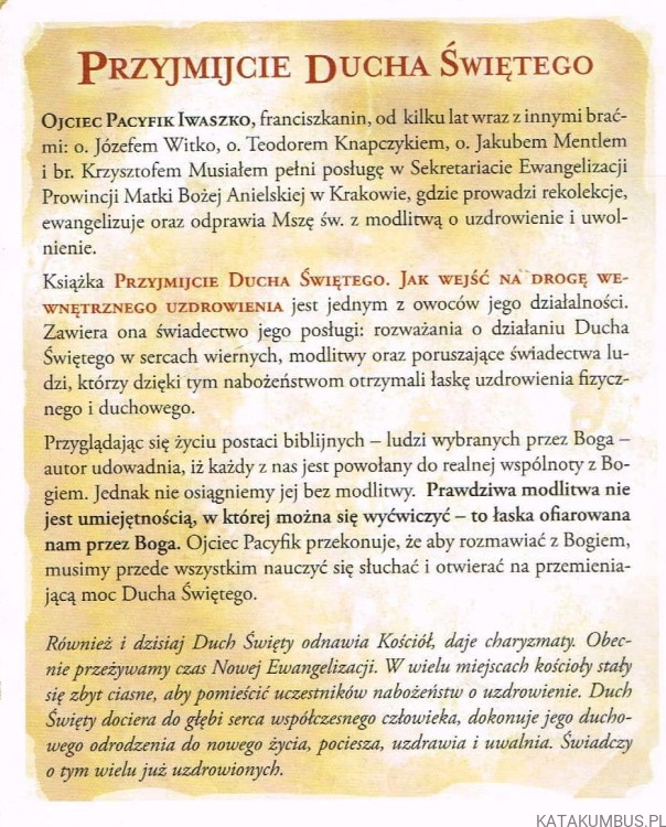 Przyjmijcie Ducha Świętego / O. Pacyfik Iwaszko OFM
