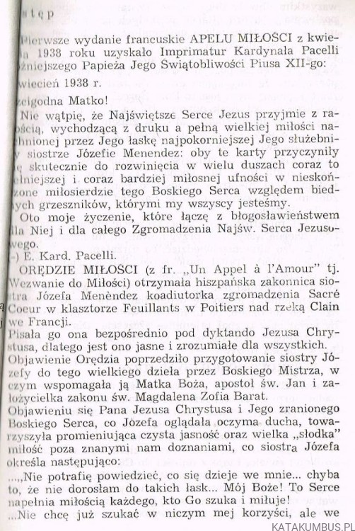Apel Miłości. Red. TADEUSZ NIEWIADOMSKI