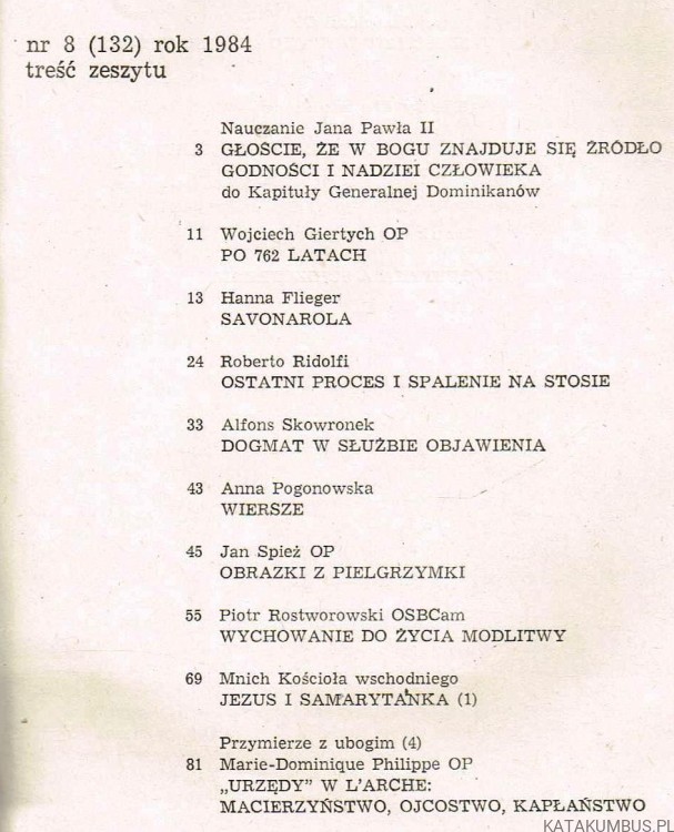 W drodze nr 8 (132) 1984