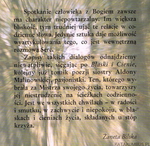 Blaski i cienie / s. Aldona Teresa Malinowska CSP