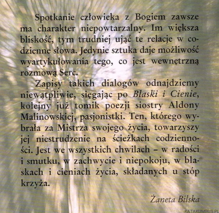 Blaski i cienie / s. Aldona Teresa Malinowska CSP