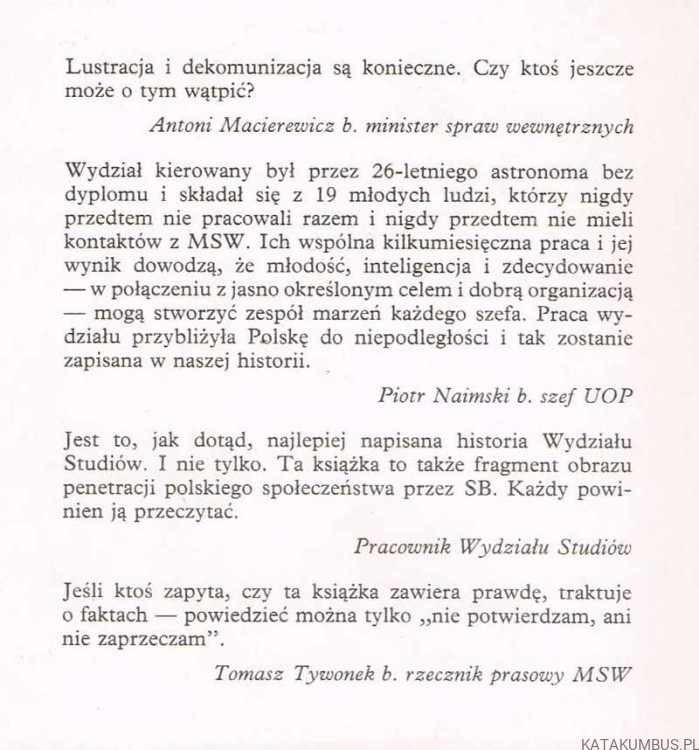 Konfidenci są wśród nas... MICHAŁ GROCKI