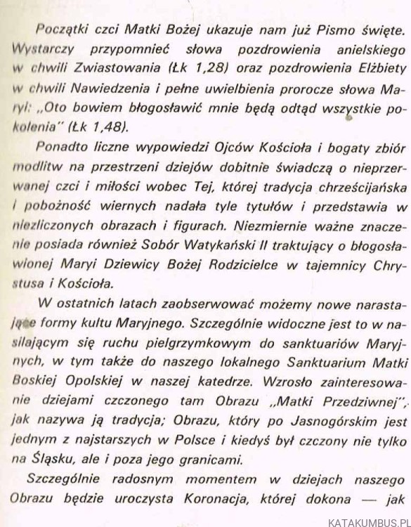 Matka Boska Opolska. ks. STEFAN BALDY