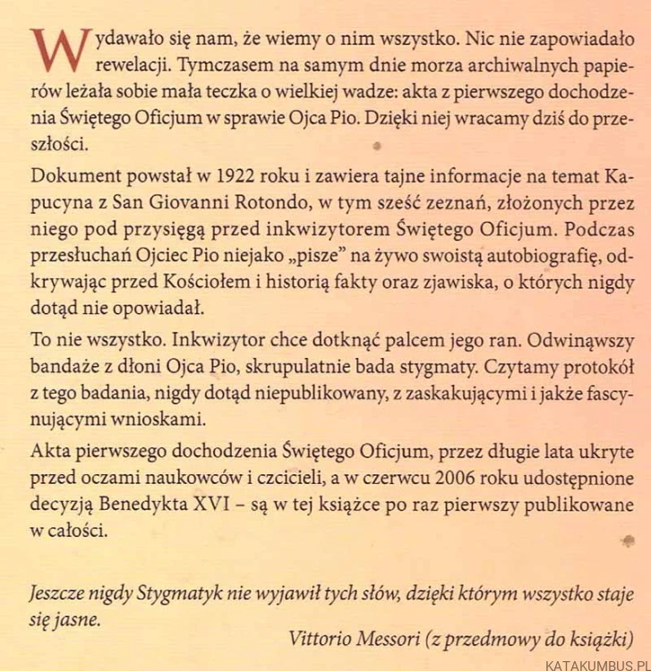 Przesłuchanie Ojca Pio / Francesco Castelli
