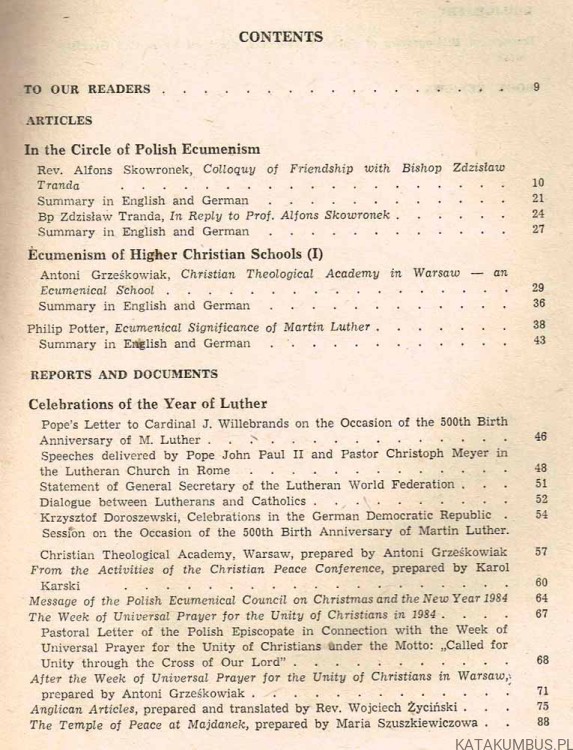 Studia i dokumenty ekumeniczne. Kwartalnik 2 /84. PRACA ZBIOROWA