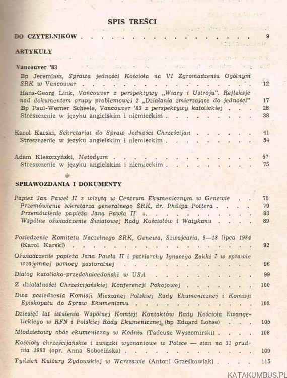 Studia i dokumenty ekumeniczne. Kwartalnik 4 /84. PRACA ZBIOROWA