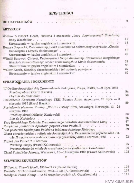 Studia i dokumenty ekumeniczne. Kwartalnik 1 /86. PRACA ZBIOROWA