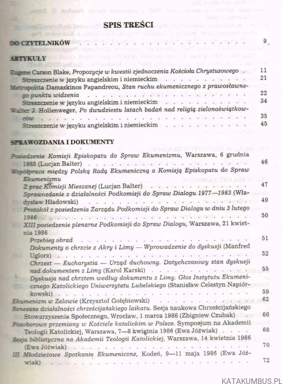 Studia i dokumenty ekumeniczne. Kwartalnik 4 /86. PRACA ZBIOROWA