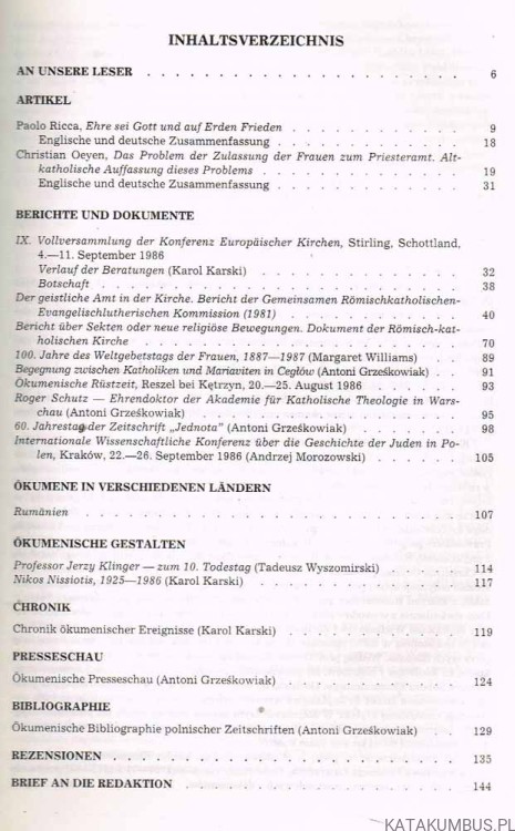 Studia i dokumenty ekumeniczne. Kwartalnik 1 /87. PRACA ZBIOROWA