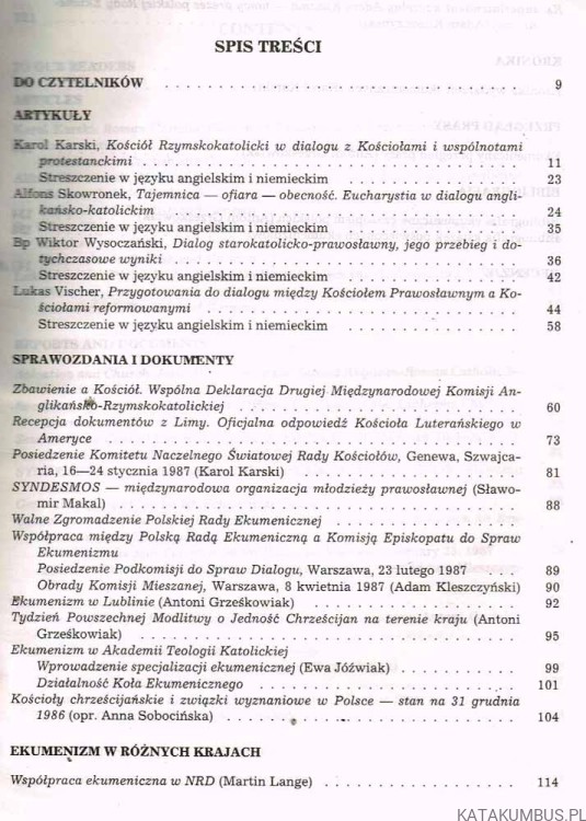 Studia i dokumenty ekumeniczne. Kwartalnik 3 /87. PRACA ZBIOROWA