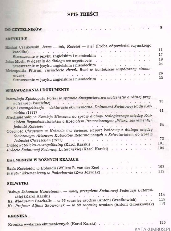 Studia i dokumenty ekumeniczne. Kwartalnik 1 /88. PRACA ZBIOROWA