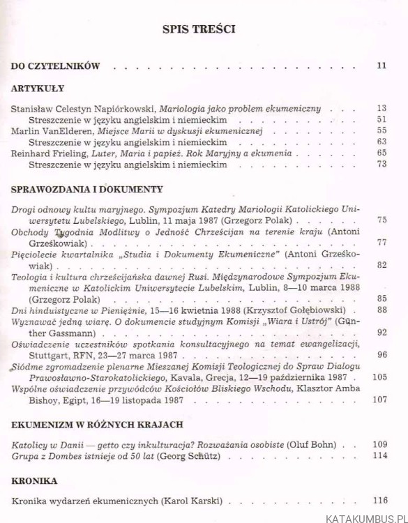 Studia i dokumenty ekumeniczne. Kwartalnik 3 /88. PRACA ZBIOROWA