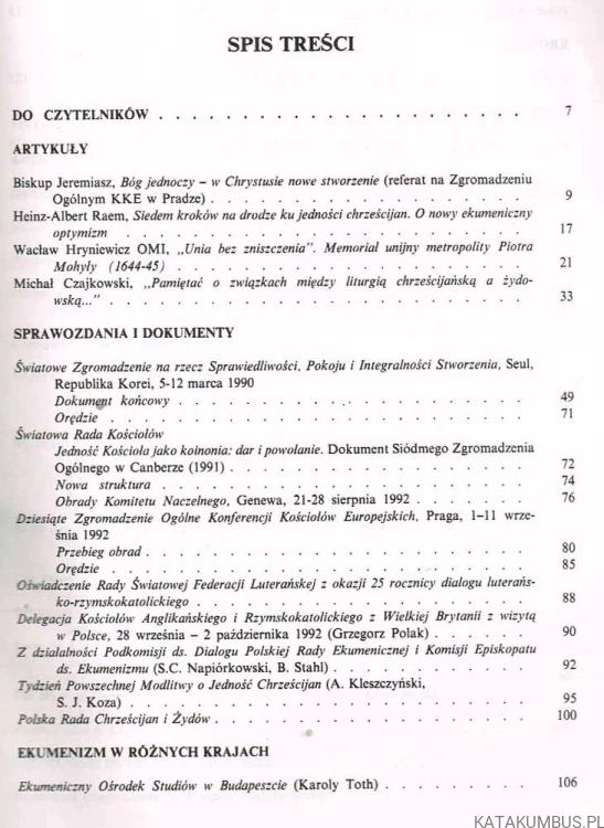 Studia i dokumenty ekumeniczne.Kwartalnik 1 /1993. PRACA ZBIOROWA