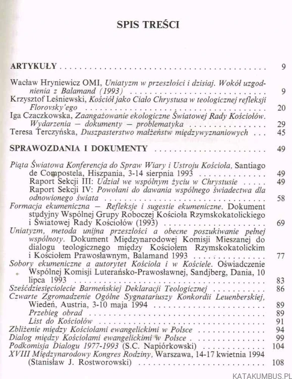 Studia i dokumenty ekumeniczne. Kwartalnik 2 /1994. PRACA ZBIOROWA
