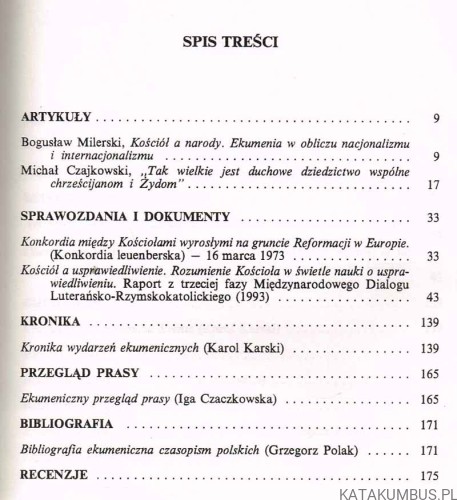 Studia i dokumenty ekumeniczne. Kwartalnik 2. Rok 1995. PRACA ZBIOROWA