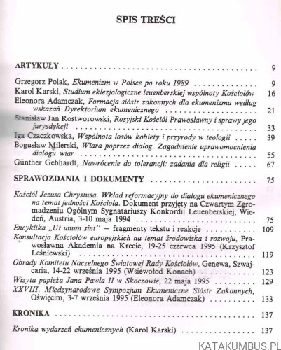 Studia i dokumenty ekumeniczne. Kwartalnik 1. Rok 1996. PRACA ZBIOROWA