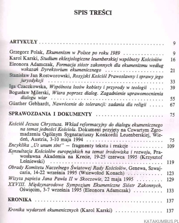 Studia i dokumenty ekumeniczne. Kwartalnik 1. Rok 1996. PRACA ZBIOROWA