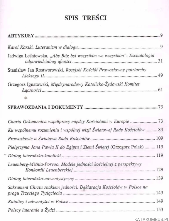 Studia i dokumenty ekumeniczne. Kwartalnik 1. rok 2000. PRACA ZBIOROWA