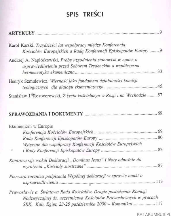Studia i dokumenty ekumeniczne. Kwartalnik 1. 2001. PRACA ZBIOROWA