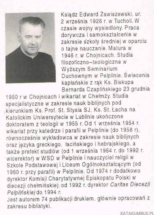 Instytucje Biblijne. KS. EDWARD ZAWISZEWSKI