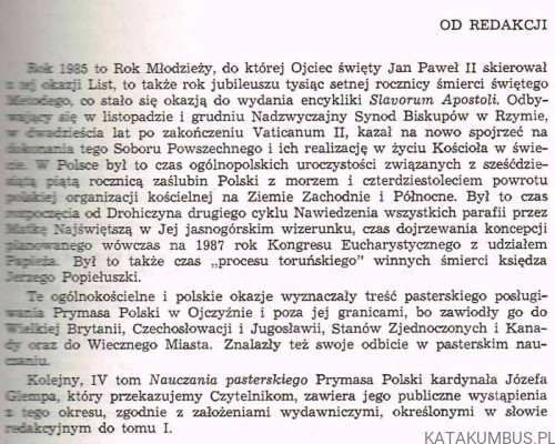 Nauczanie pasterskie 1985 / Józef Kard. Glemp Prymas Polski