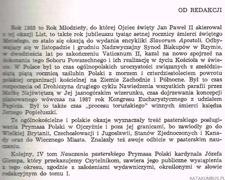 Nauczanie pasterskie 1985 / Józef Kard. Glemp Prymas Polski
