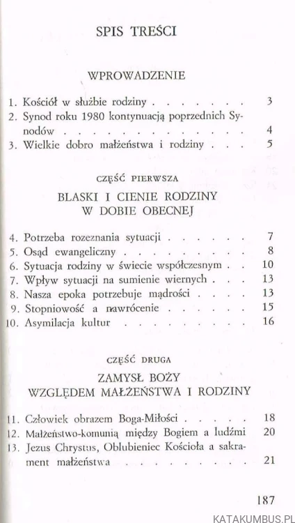 Adhortacja apostolska Familiaris consortio. JAN PAWEŁ II