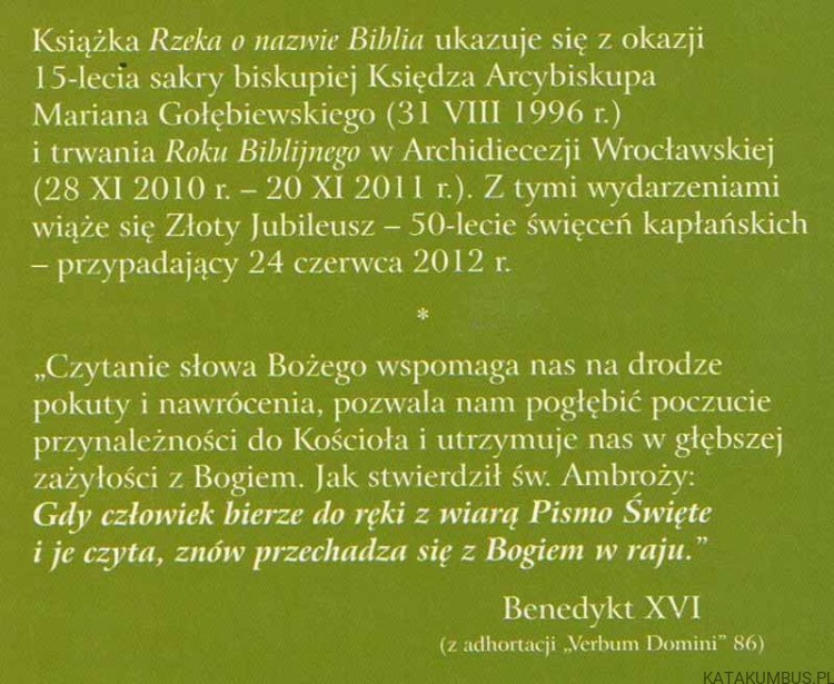Rzeka o nazwie Biblia. Red. MARIUSZ RADZIK