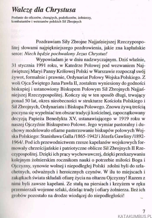 Walczę dla Chrystusa / Bp Sławoj Leszek Głódź
