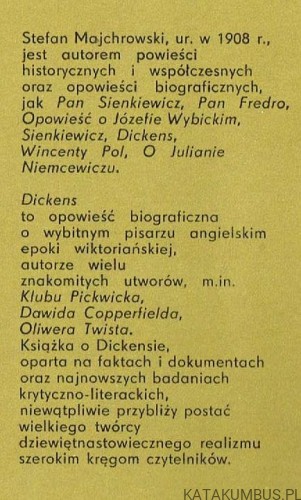 Dickens. Opowieść biograficzna. STEFAN MAJCHROWSKI