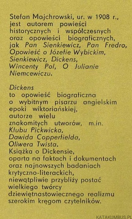 Dickens. Opowieść biograficzna. STEFAN MAJCHROWSKI