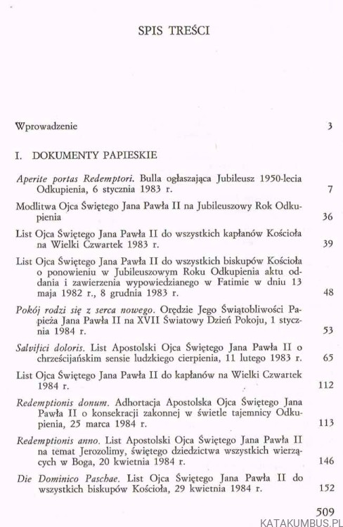 Jubileuszowy Rok Odkupienia 25 III 1983 - 22 IV 1984. JAN PAWEŁ II 2