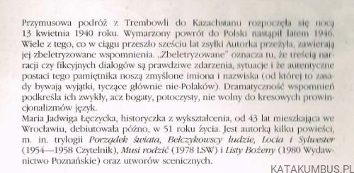 Zsyłka. MARIA JADWIGA ŁĘCZYCKA