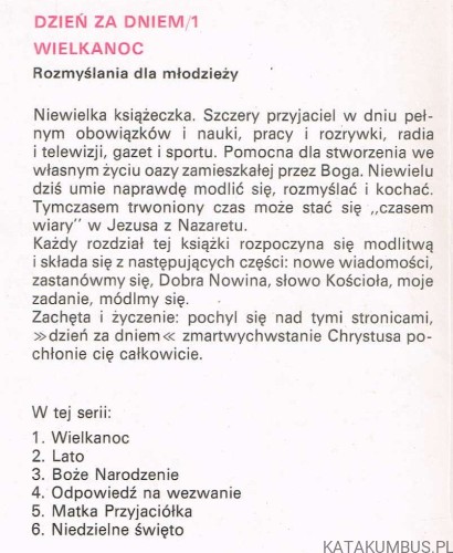 Dzień za dniem. Wielkanoc. Rozmyślania dla młodzieży 1 / D. Zanella