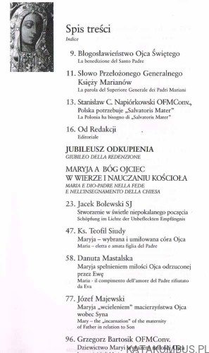 Salvatoris Mater Nr 1(1) Maryja a Bóg Ojciec w wierze i nauczaniu Kościoła
