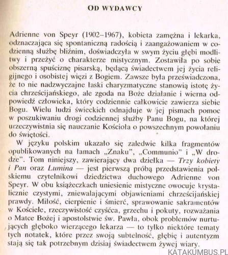 Trzy kobiety i Pan. Lumina. ADRIENNE VON SPEYR