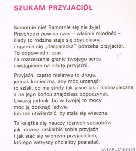 Szukam przyjaciół. Red. ks. ROMAN SZPAKOWSKI