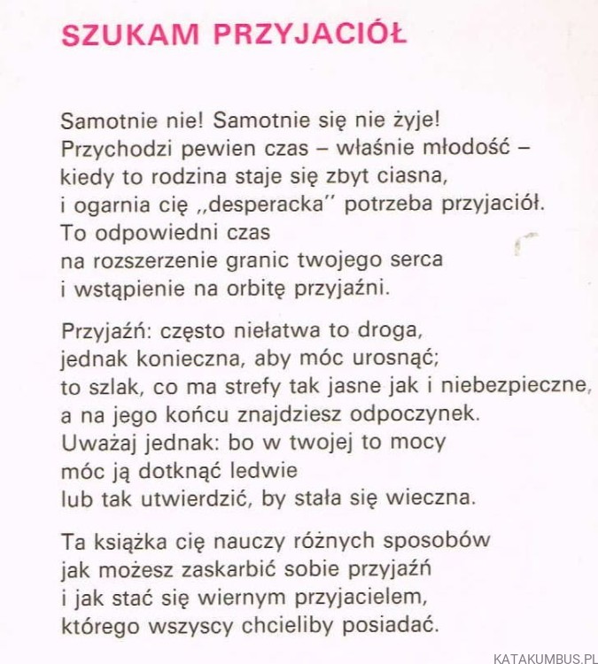Szukam przyjaciół. Red. ks. ROMAN SZPAKOWSKI