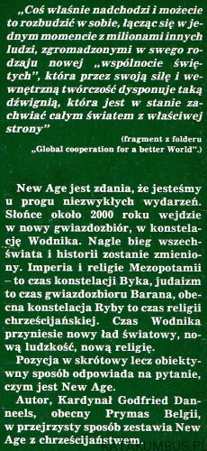 Nowy ład nowa ludzkość nowa wiara NEW AGE. Kard. GODFRIED DANNEELS