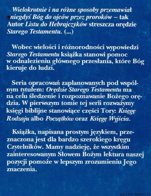 Orędzie Starego Testamentu. Tom I. ks. TOMASZ JELONEK