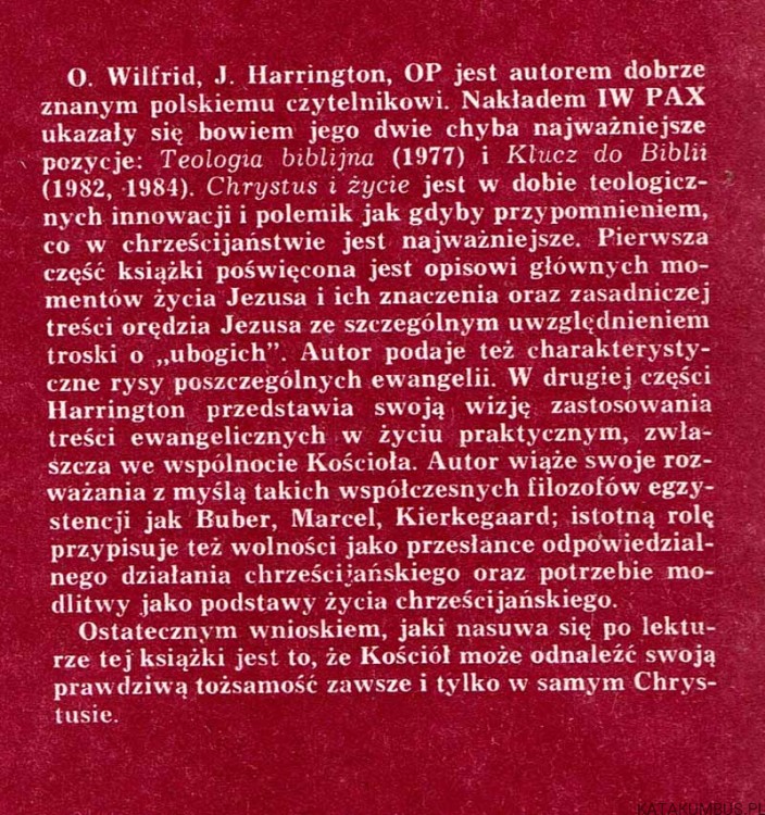 Chrystus i życie. WILFRID J. HARRINGTON