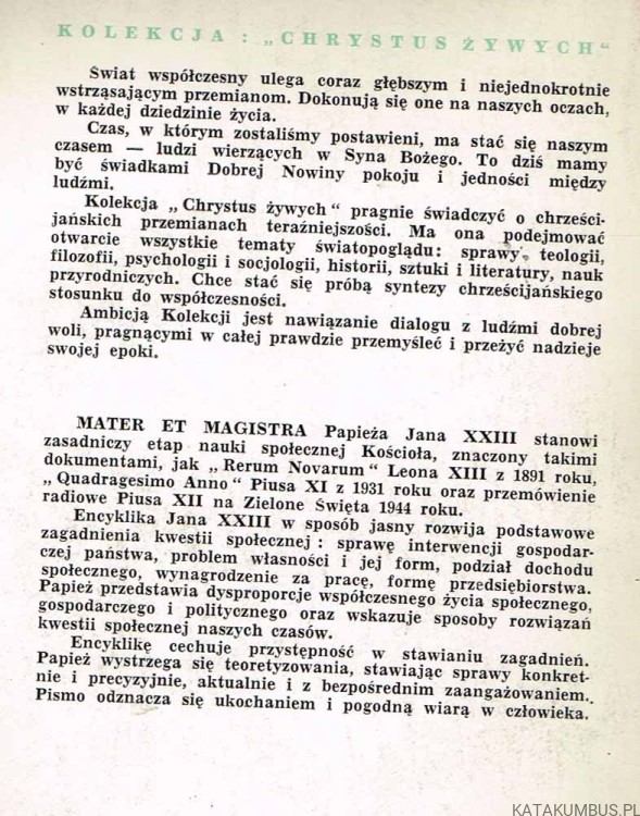 Mater et Magistra. JAN XXIII