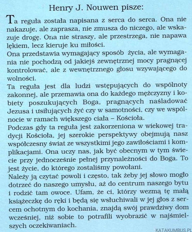 Reguła dla nowego brata. H. VAN DER LOOY2