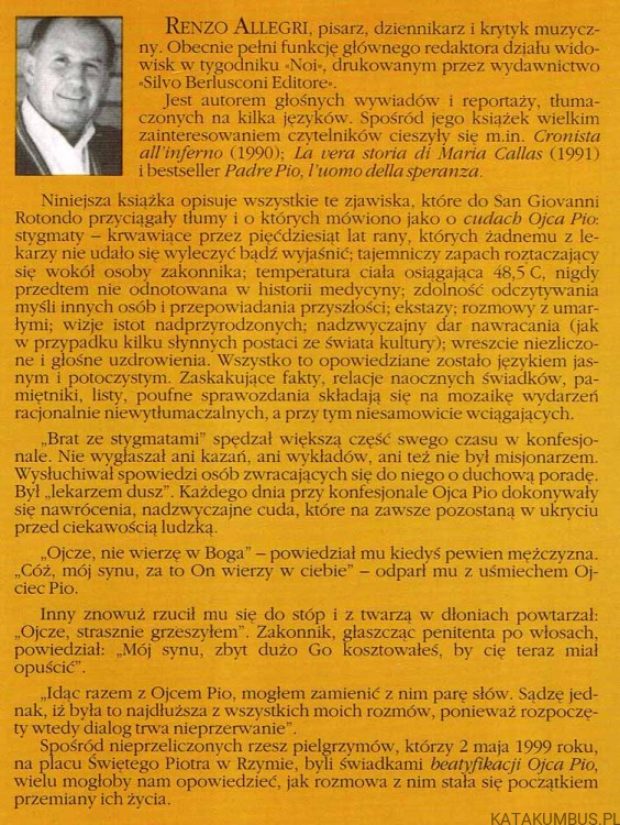 Cuda Ojca Pio. RENZO ALLEGRI